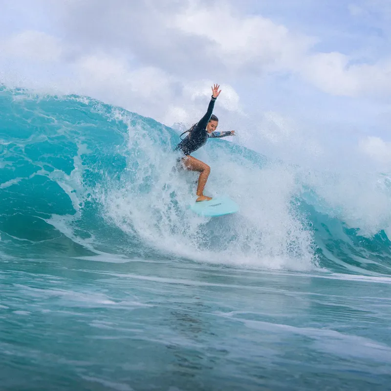 Softech Sky Brown Soft Surfboard in Seafoam/Lavender-2